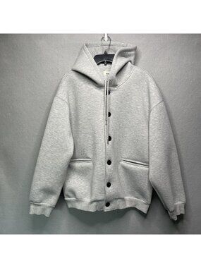 Realtakai Gray Button-Up Hoodie With Pockets 2XL Limited Edition Casual Style